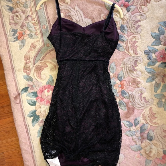 Guess Velvet-Trimmed Lace BodyCon Dress - Picture 2 of 3